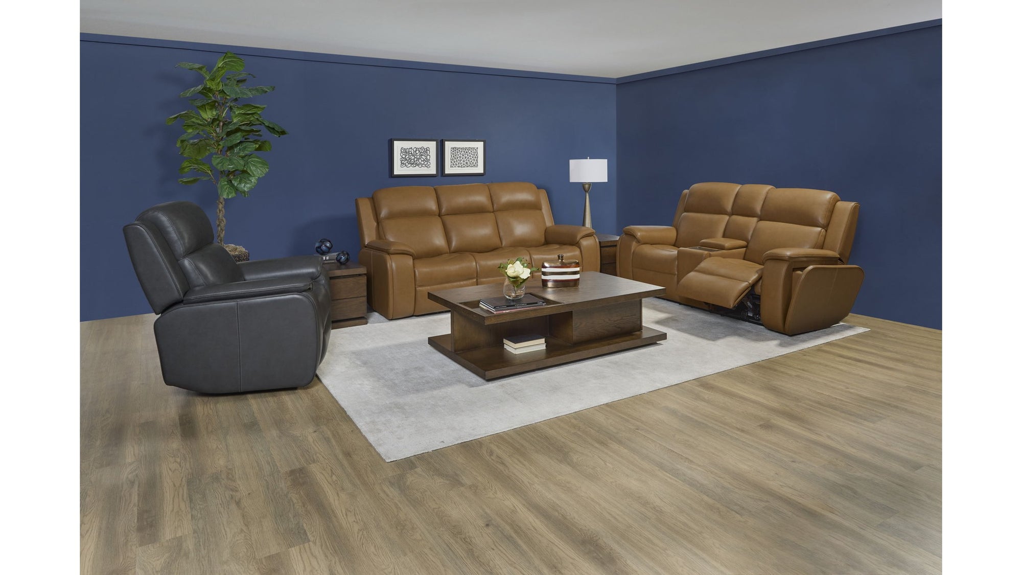 Ziggy - Power Reclining Loveseat With Console, Power Headrest, Lumbar, Heat & Massage