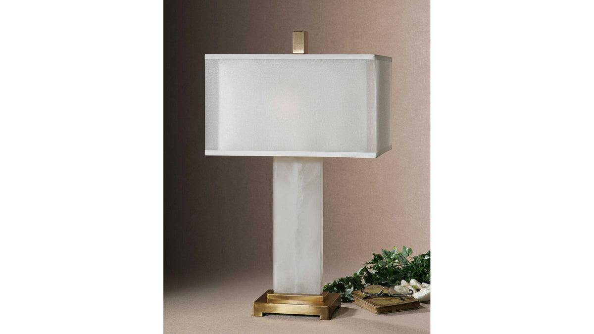 Athanas - Alabaster Lamp - White
