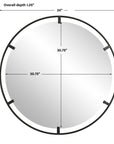 Cashel - Round Iron Mirror - Black