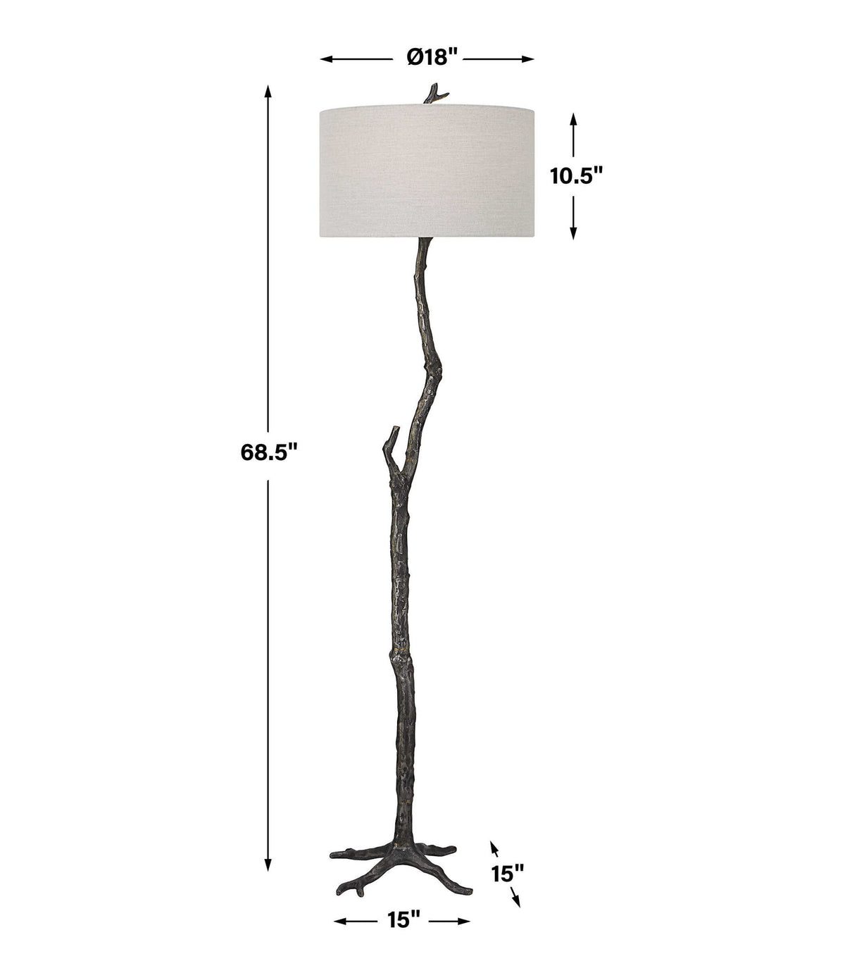 Spruce - Rustic Floor Lamp - Black