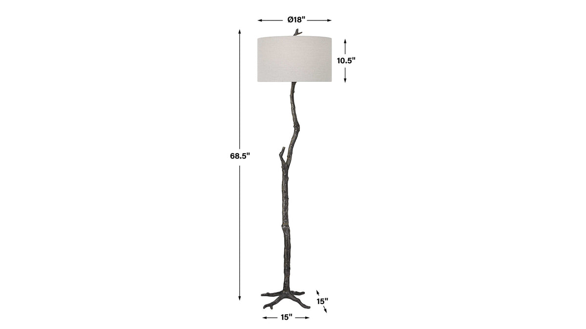 Spruce - Rustic Floor Lamp - Black