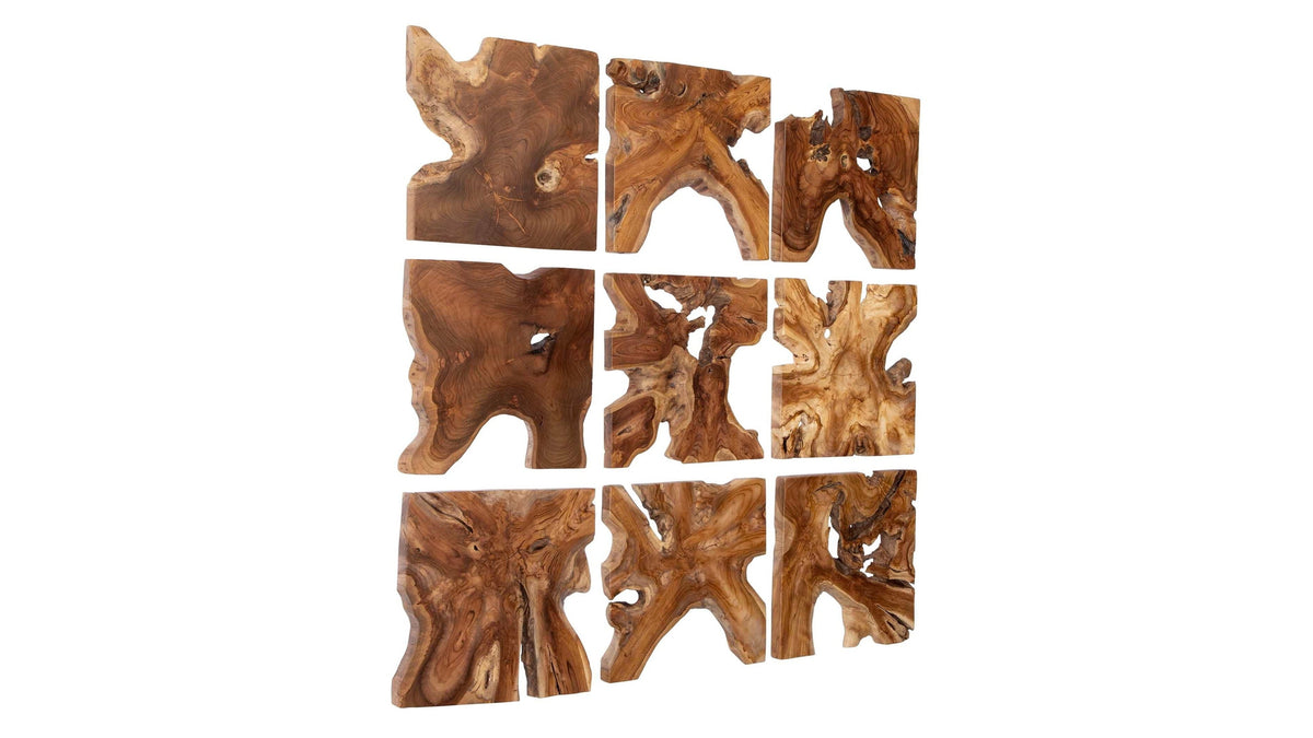 Talia - Wood Wall Decor (Set of 9) - Light Brown