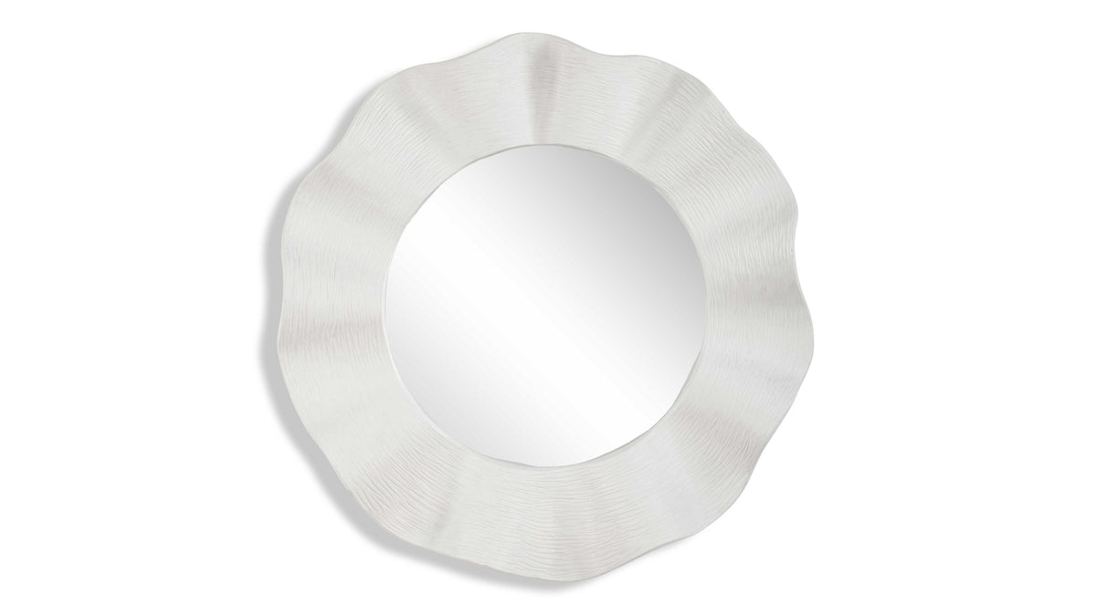 Wave Length - Round Mirror - White