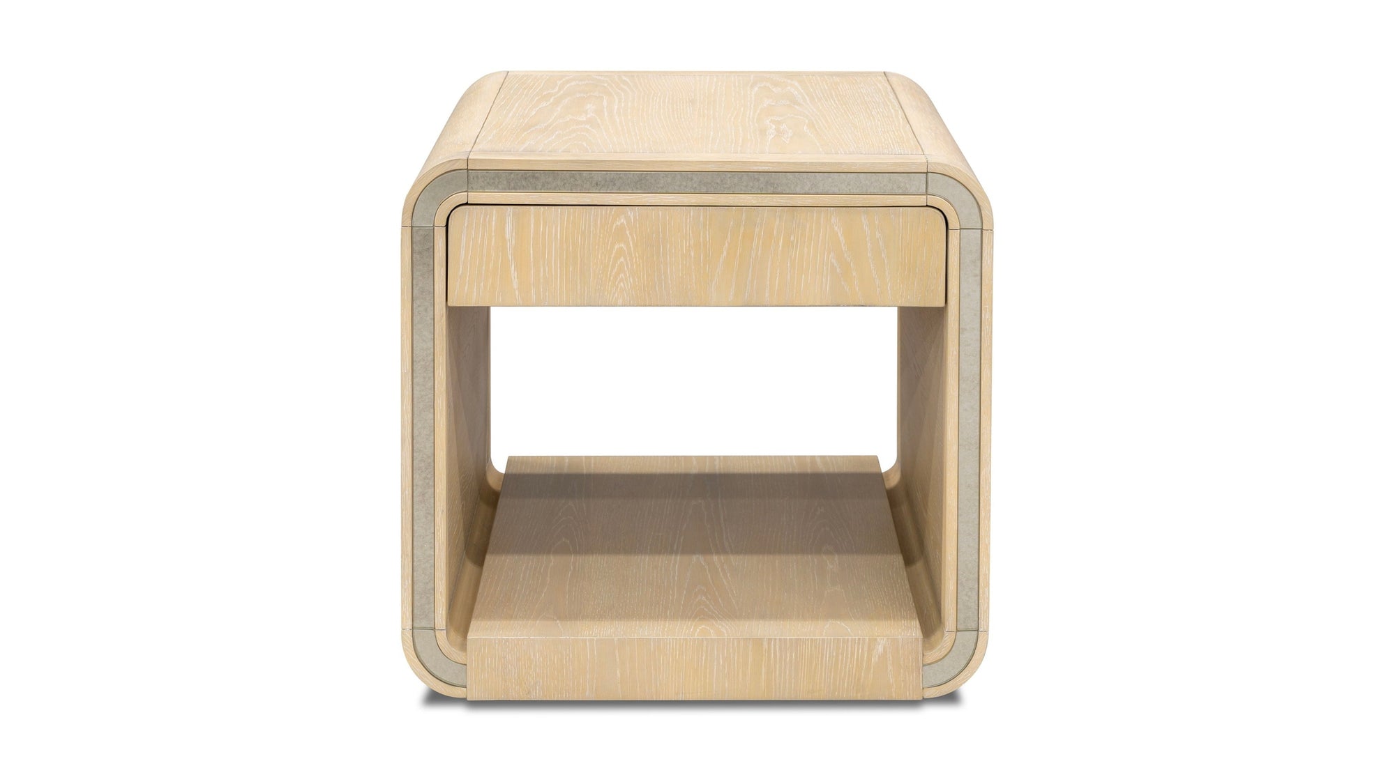 Damone - End Table - Cerused White Oak