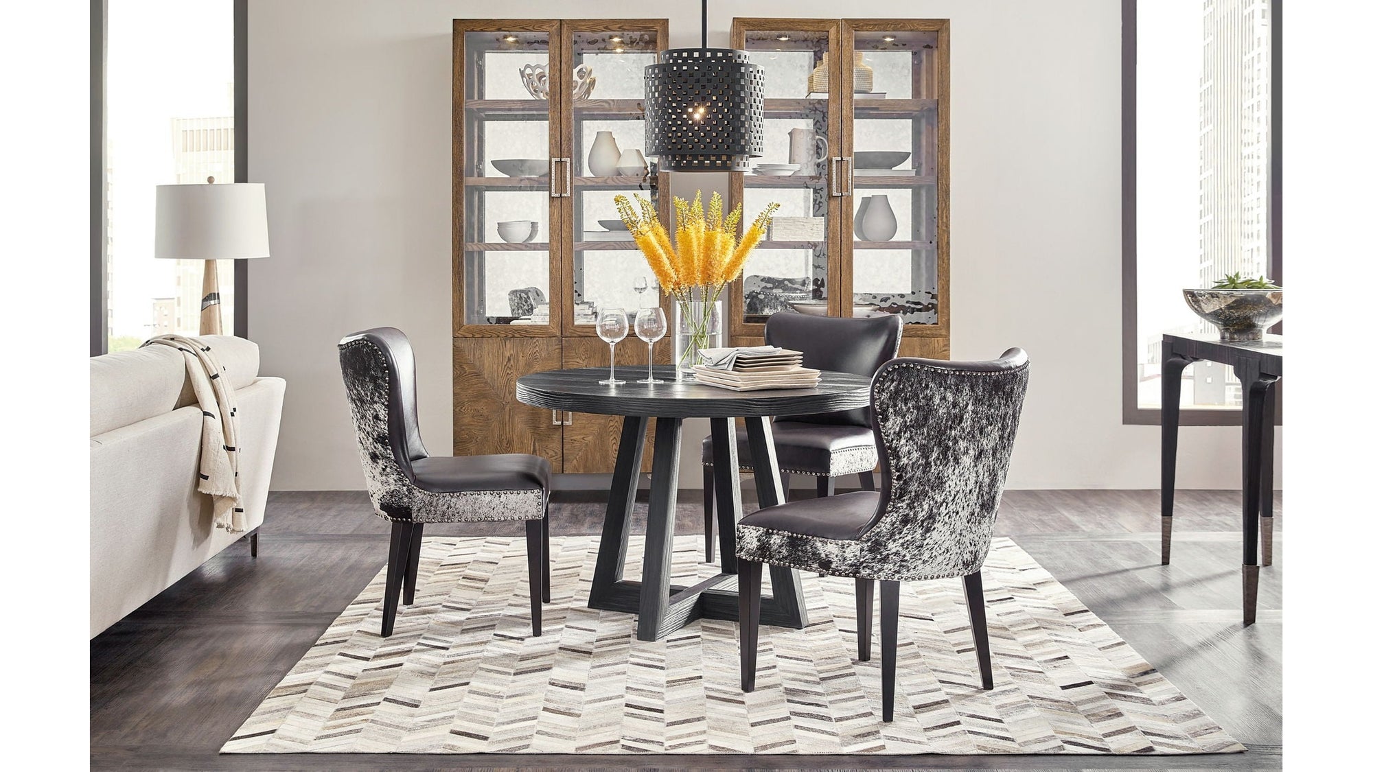 Chapman - Shou Sugi Ban Petite Round Dining Table - Black