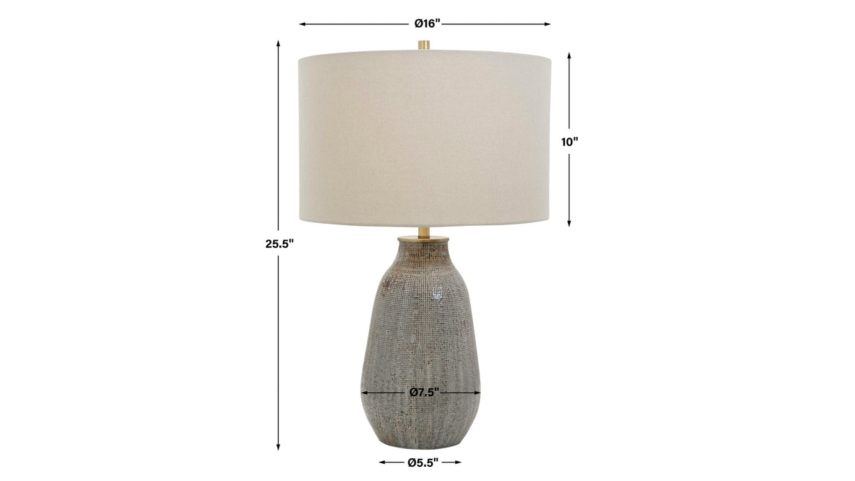 Monacan - Textured Table Lamp - Gray