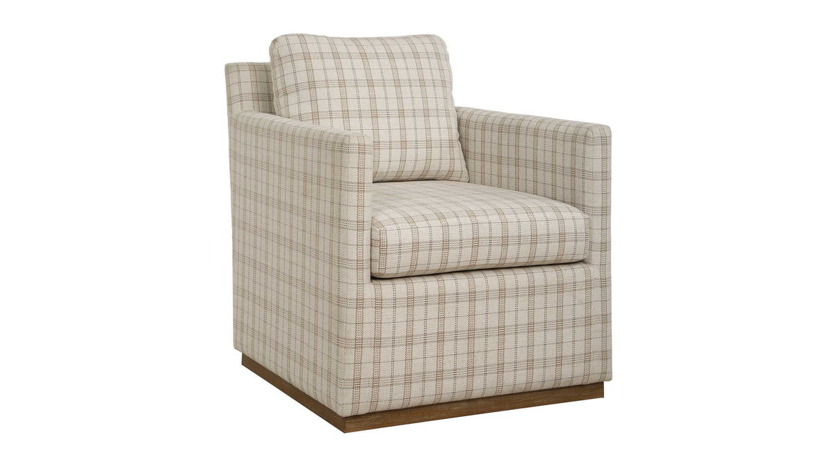 Basie - Casual Linen Swivel Chair - White