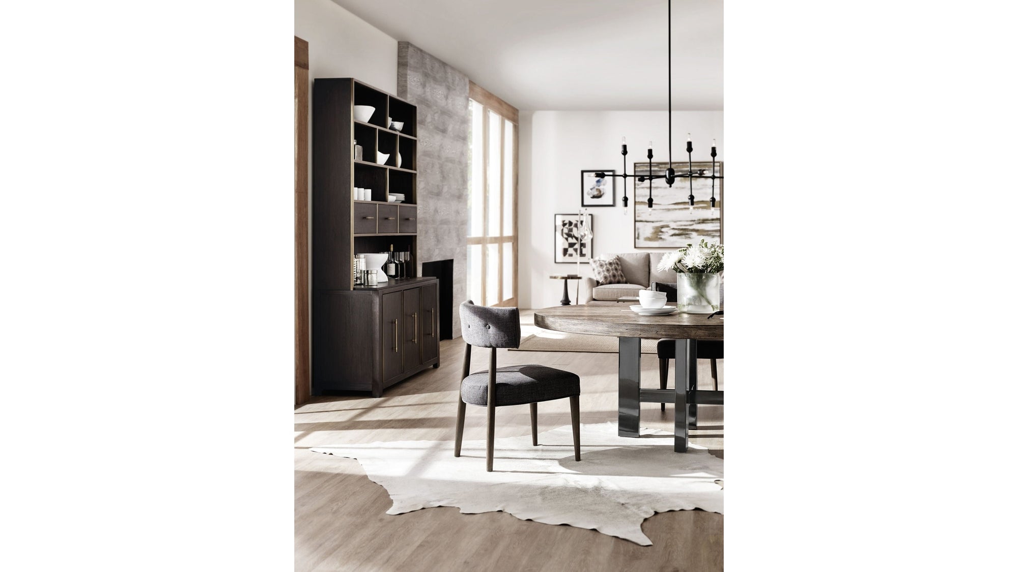 Curata - 72" Round Dining Table - Dark Gray