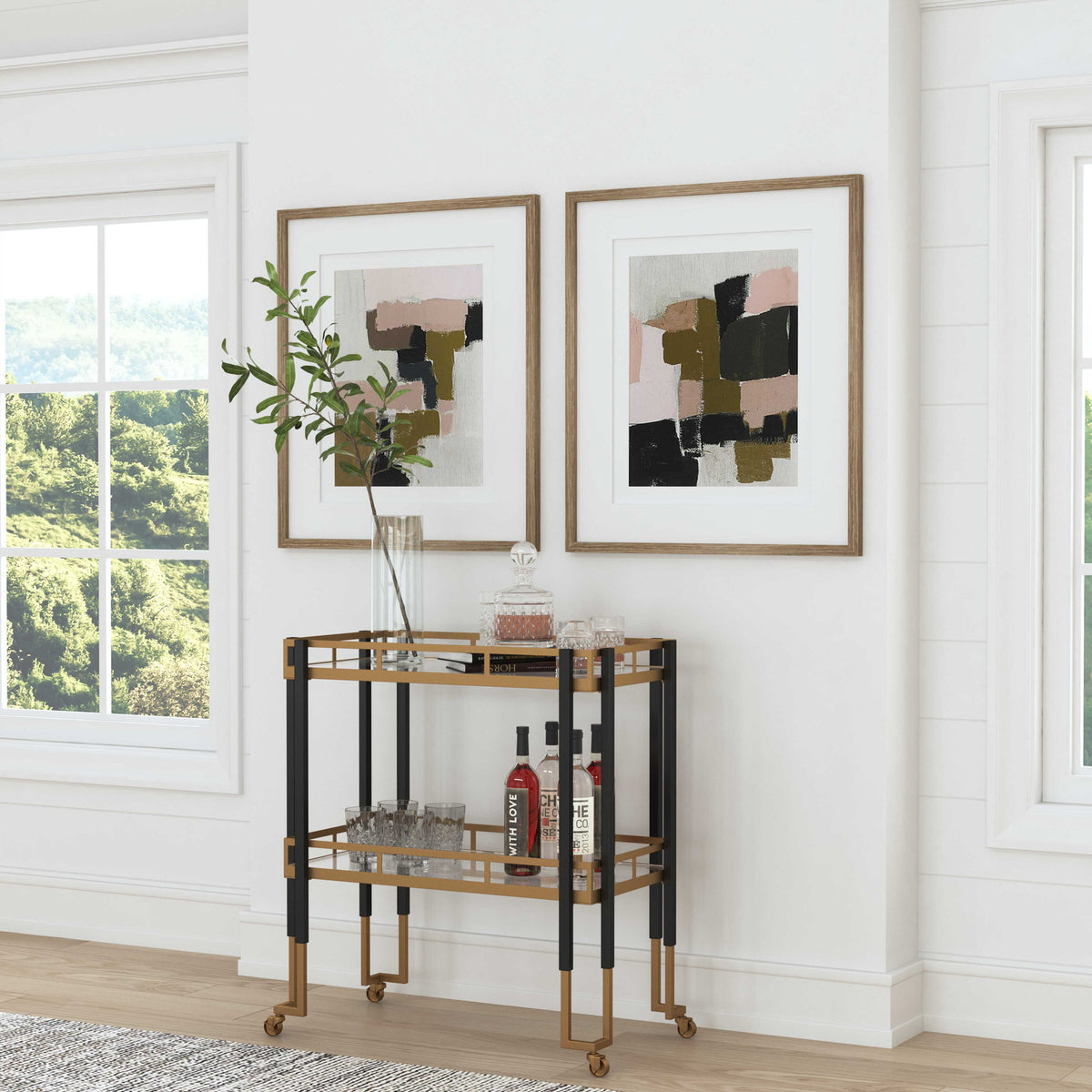 Kentmore - Modern Bar Cart - Gold