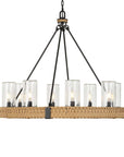 Palm Royal - 8 Light Indoor-Outdoor Chandelier - Black / Light Brown