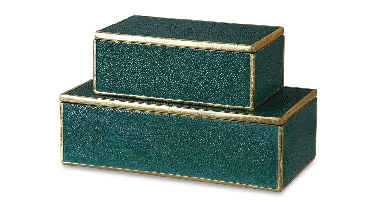 Karis - Boxes Set of 2 - Emerald Green