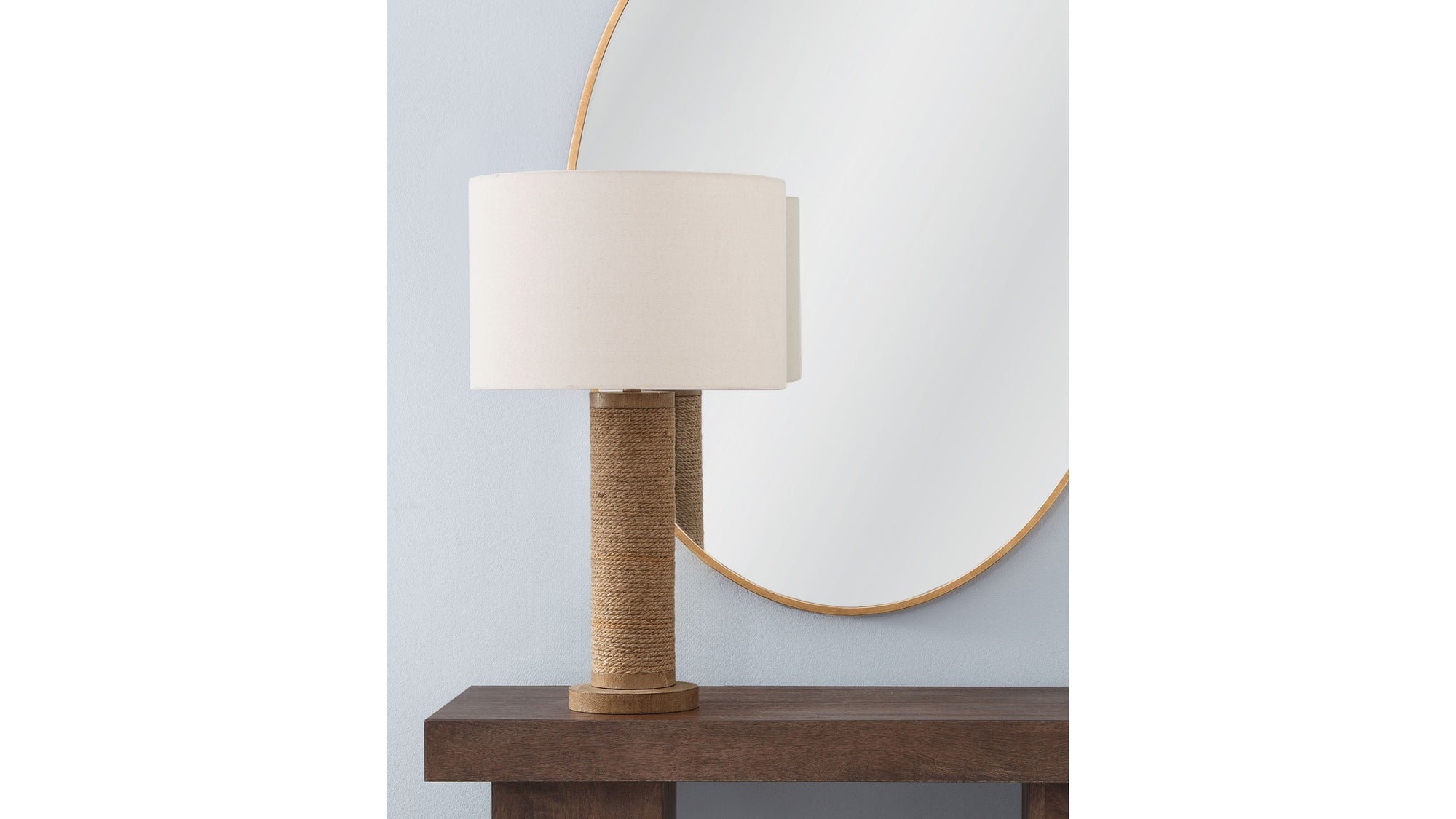 Adams - Table Lamp - Natural Rope / White