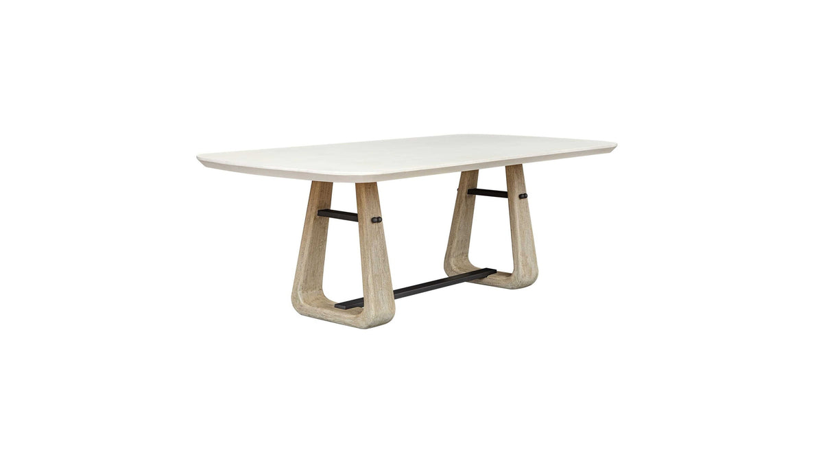 Circa - Concrete Outdoor Dining Table - White / Woodtone