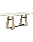 Circa - Concrete Outdoor Dining Table - White / Woodtone