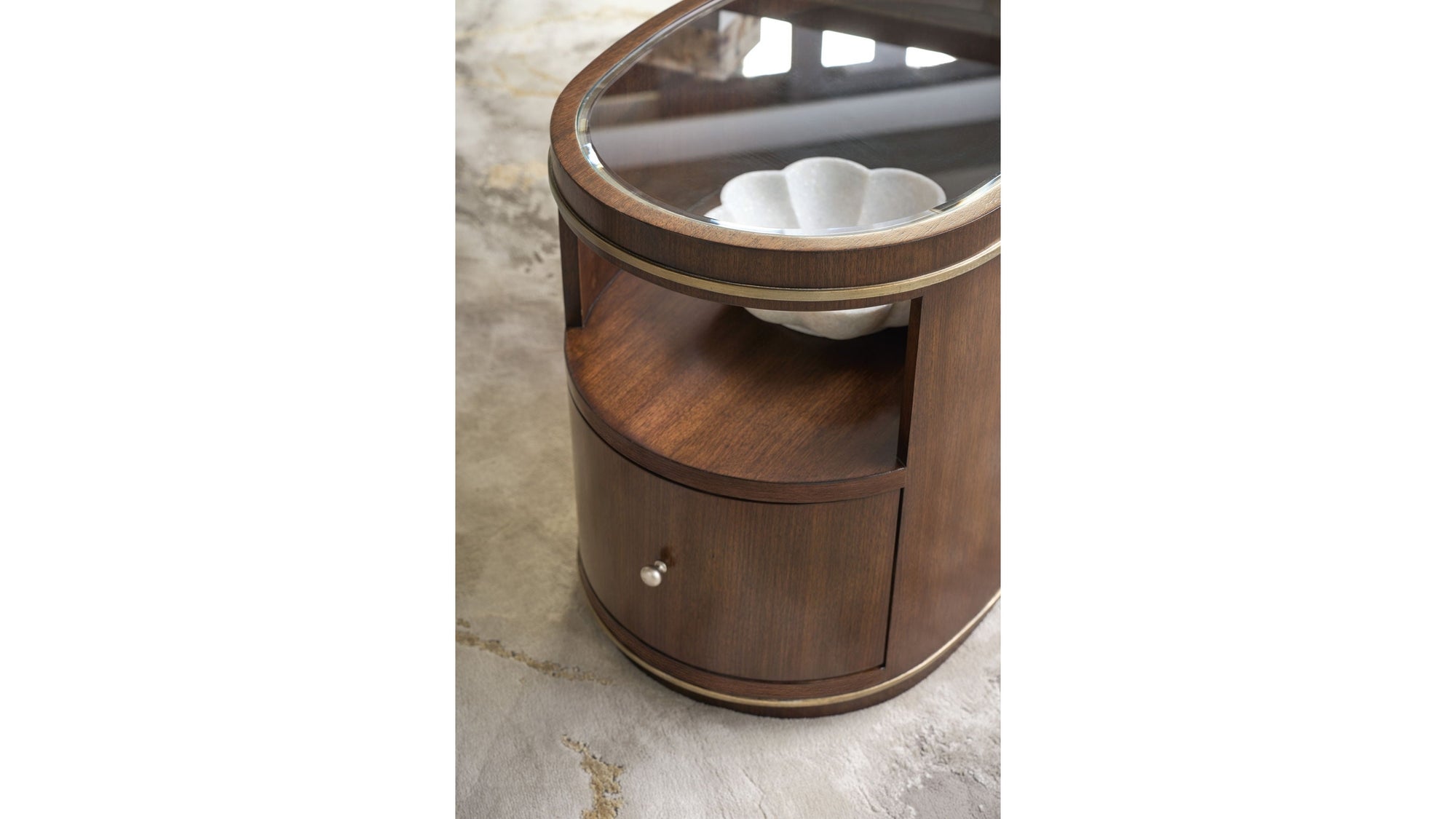 Melange - Contours Side Table - Dark Brown