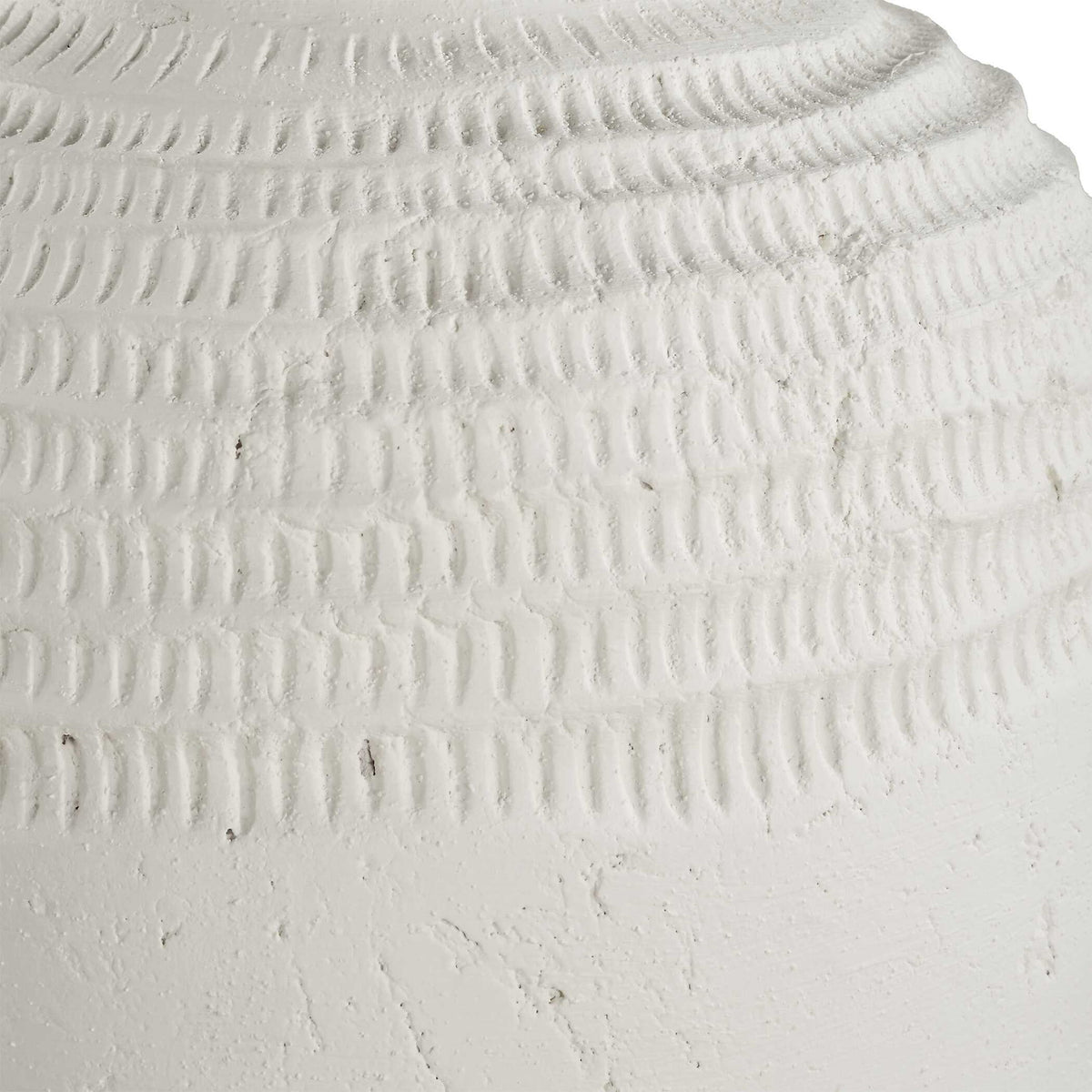 Luna - Ridge Ceramic Vases (Set of 2) - White