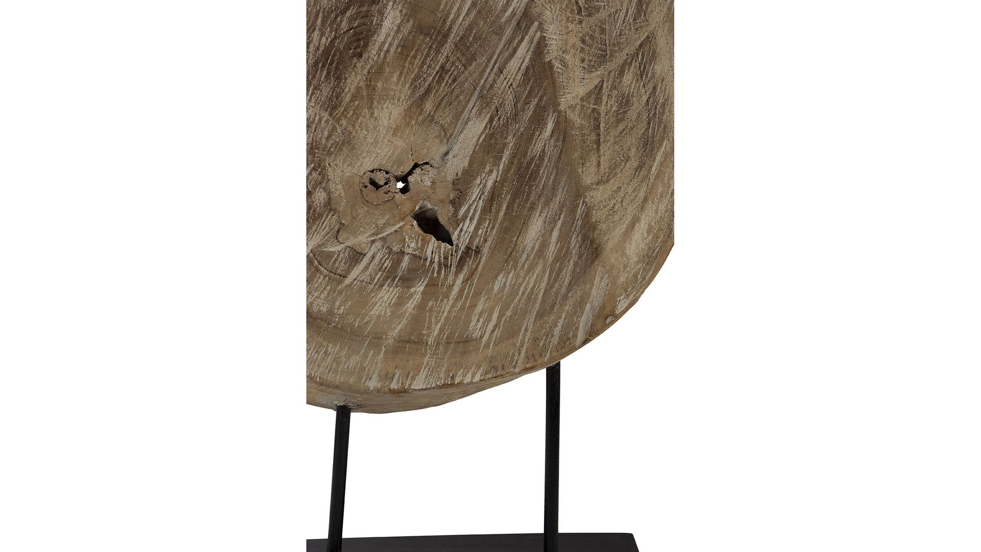 Wood Sculpture - Light Brown / Black