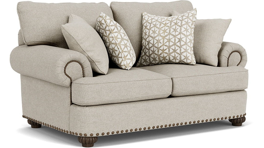 Patterson - Fabric Loveseat, Nailhead Trim