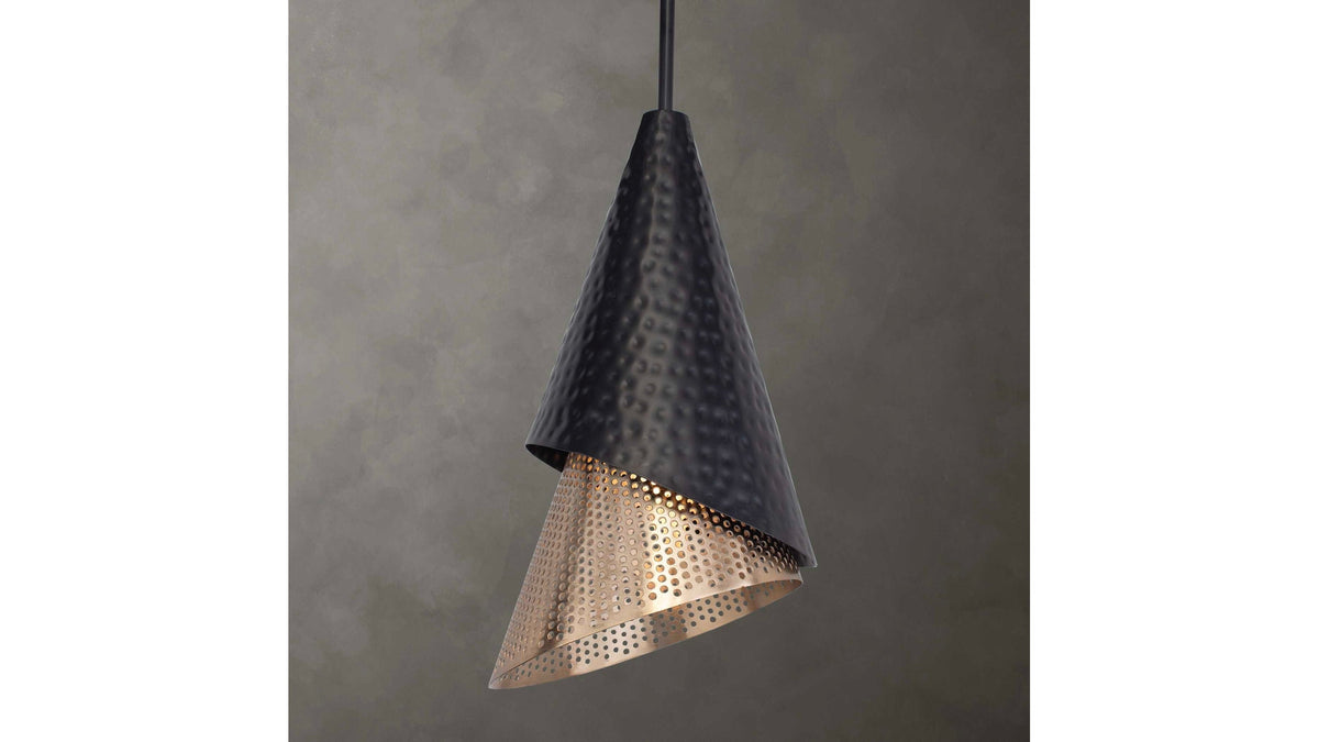 Apollo - 1 Light Mini Pendant - Black / Gold