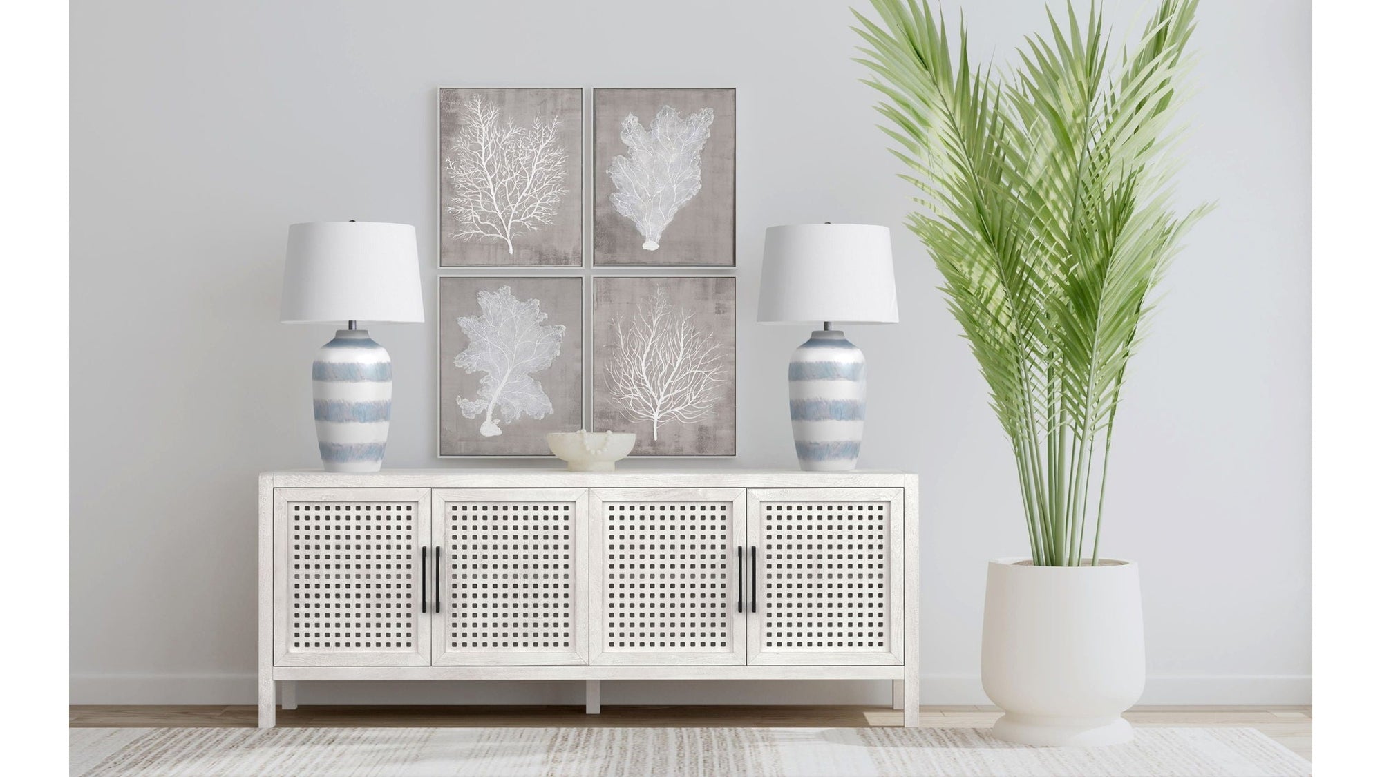 Harper - Table Lamp - White / Blue