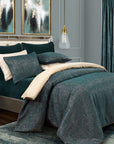 Hayworth - Queen Comforter Set (Set of 3) - Deep Teal / Gold