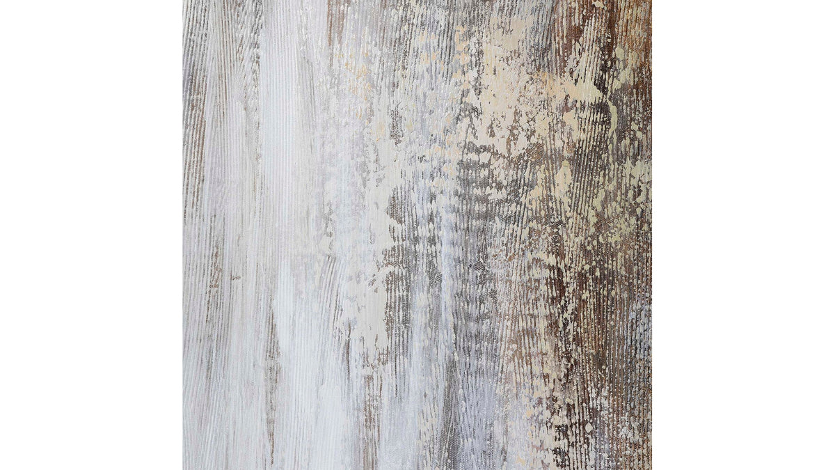 Desert Rain - Hand Painted Abstract Art - Gray