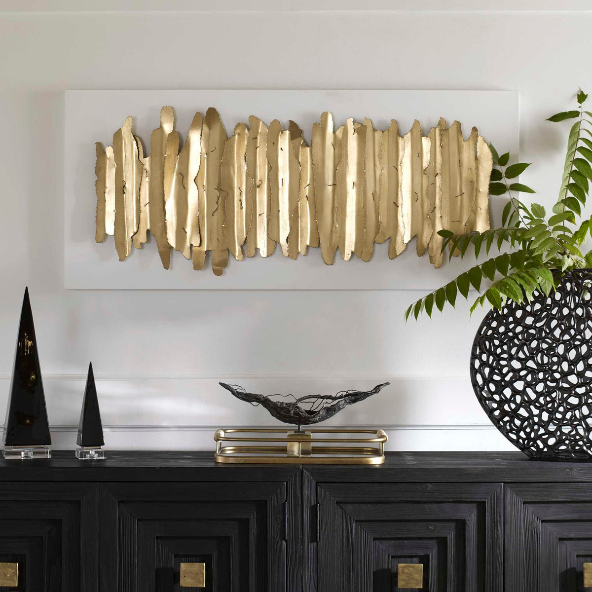 Lev - Metal Wall Decor - White &amp; Gold