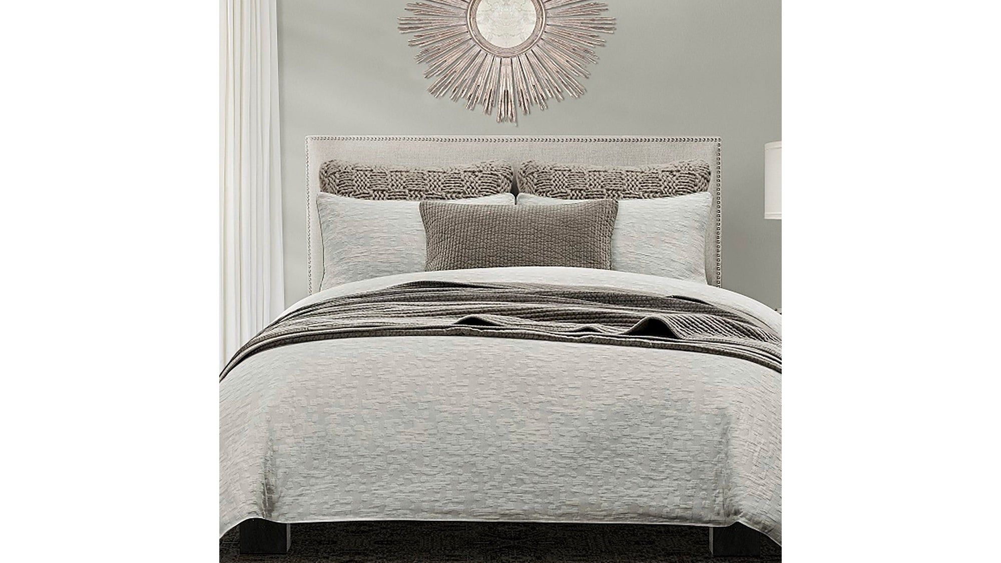 Porto Matelasse - Queen Comforter Set Set of 3 - Light Taupe