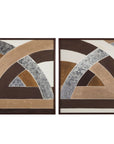 Neutral Geometry Framed Print Set of 2 - Brown