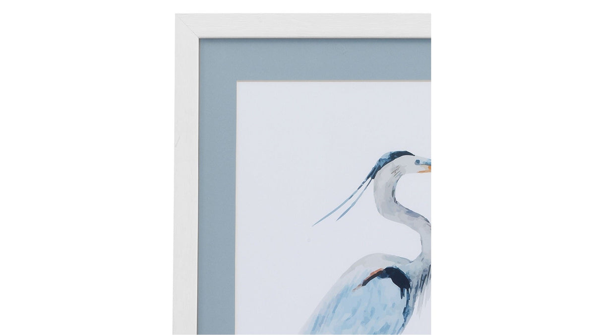 Heron I Framed Print - White