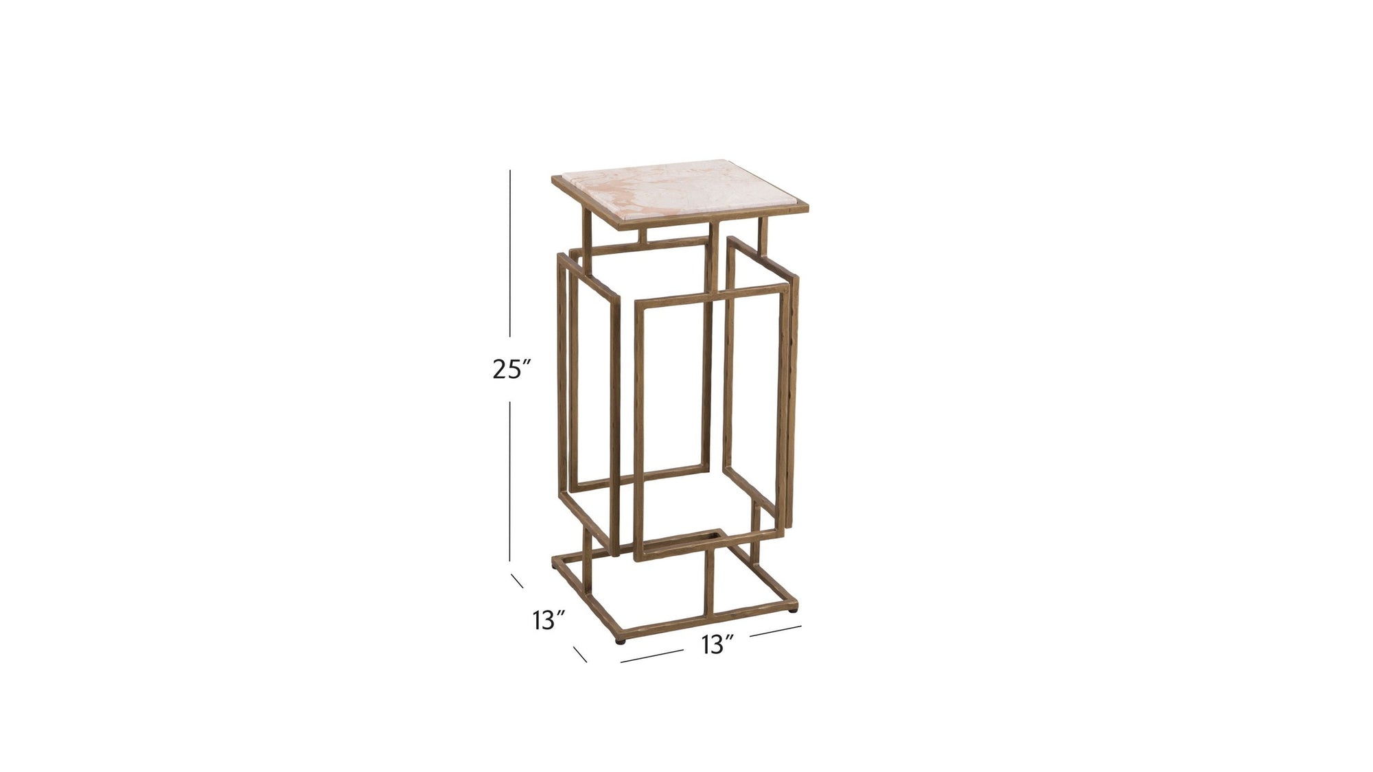 Audrey - Accent Table - Antique Brass / Italian Marble