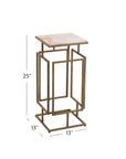 Audrey - Accent Table - Antique Brass / Italian Marble