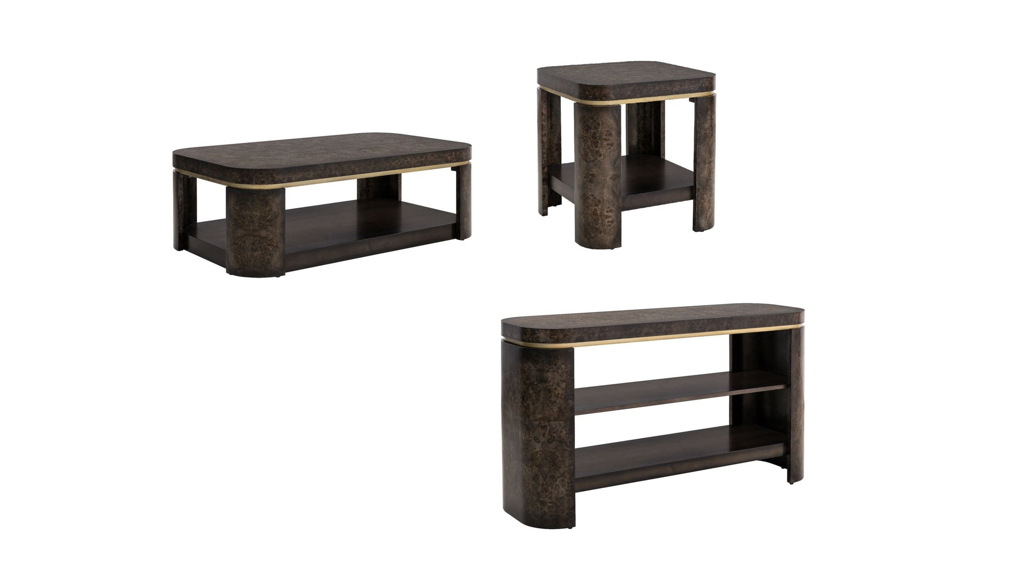 Langford - Coffee Table - Ebony Mappa Burl