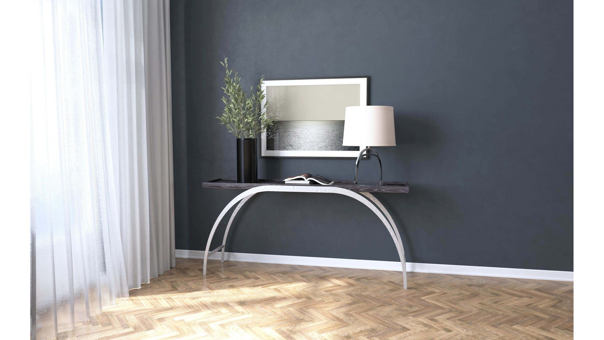 Commerce And Market - Metal And Wood Console - Black