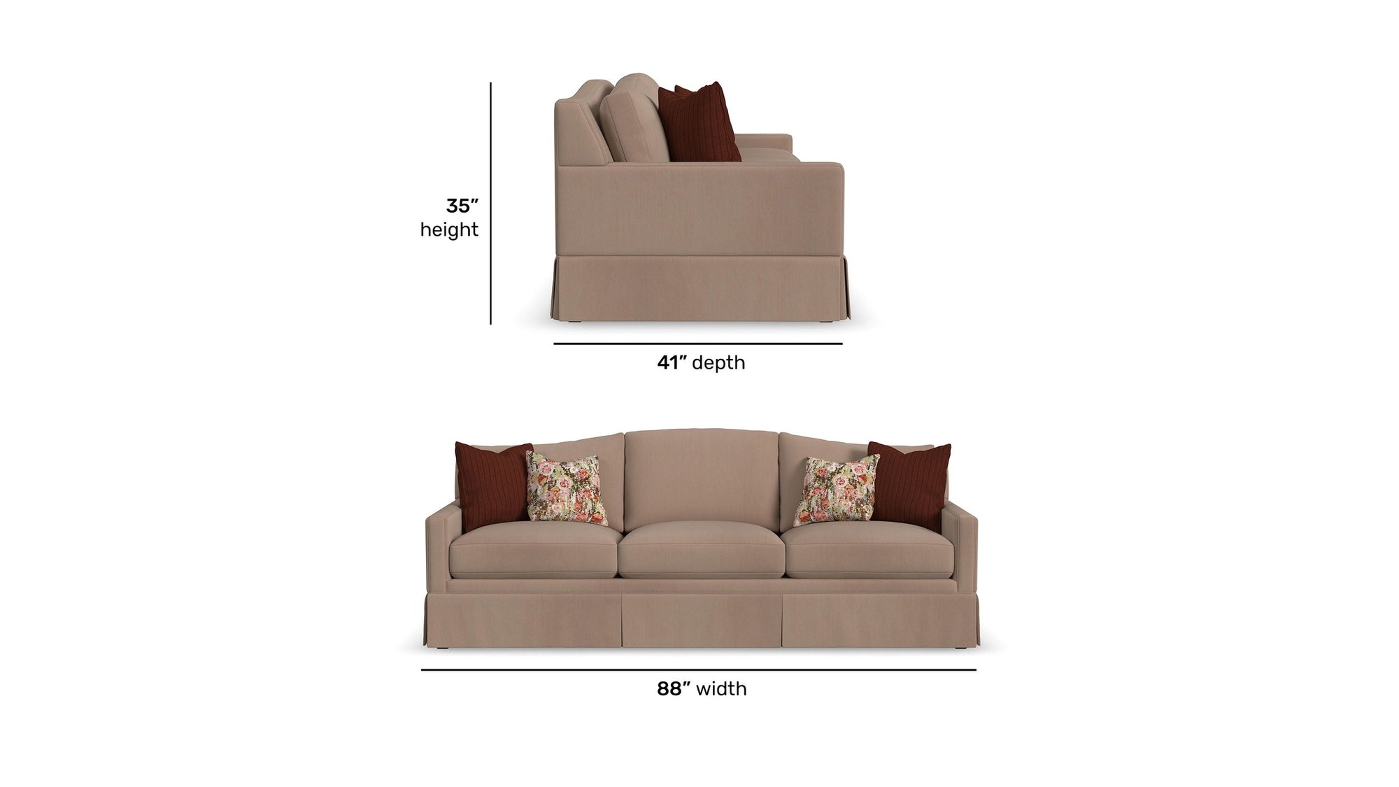 Lottie - Fabric Sofa With Skirt Trim
