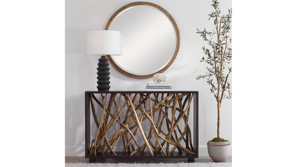Teak Maze - Console Table - Dark Brown