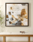Ancient Story - Framed Abstract Print - Black / Blue / Brass / Gold / Gray / Orange / White / Yellow
