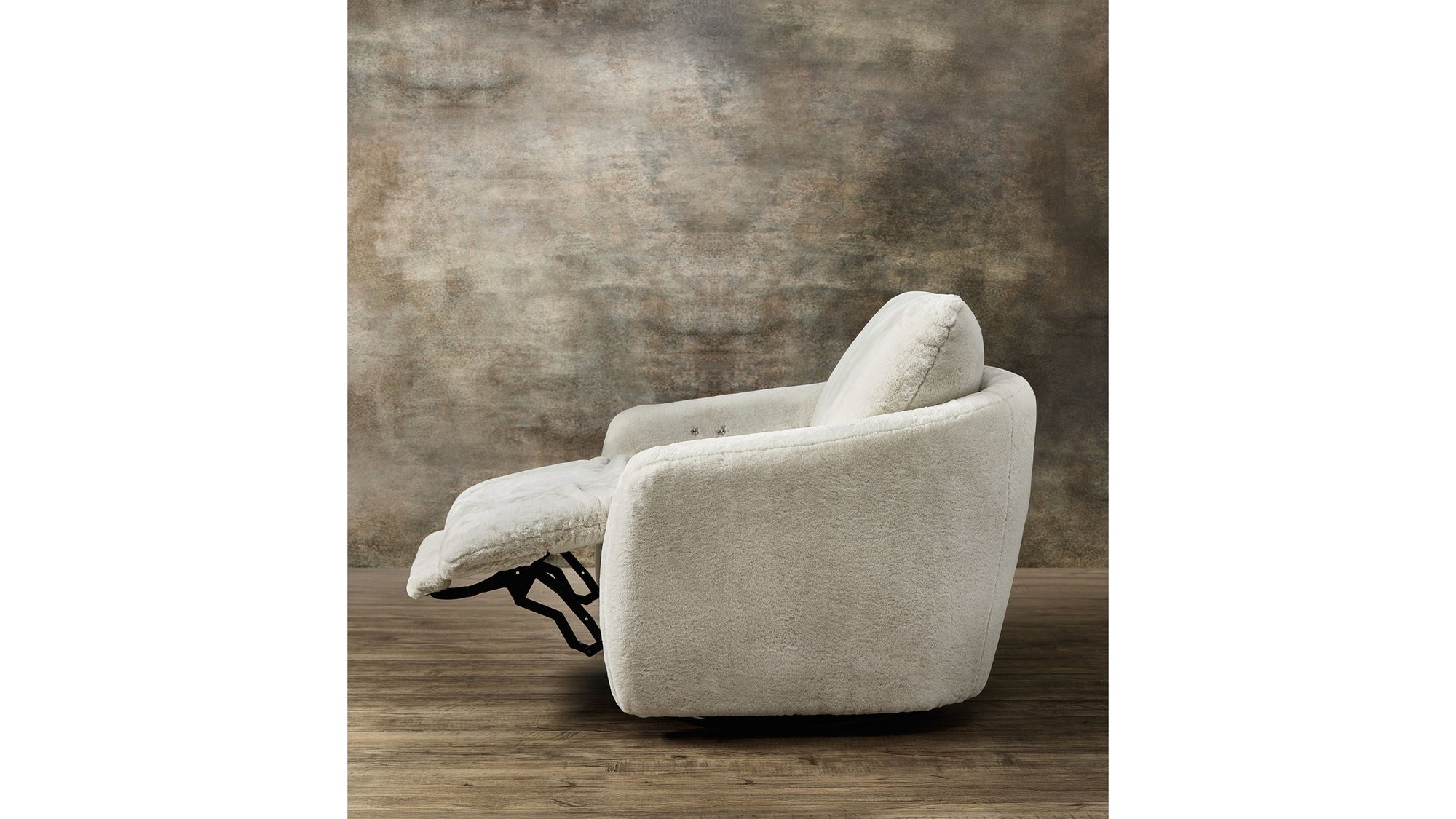 CC - Bonnie Swivel Chair With Power Footrest - White