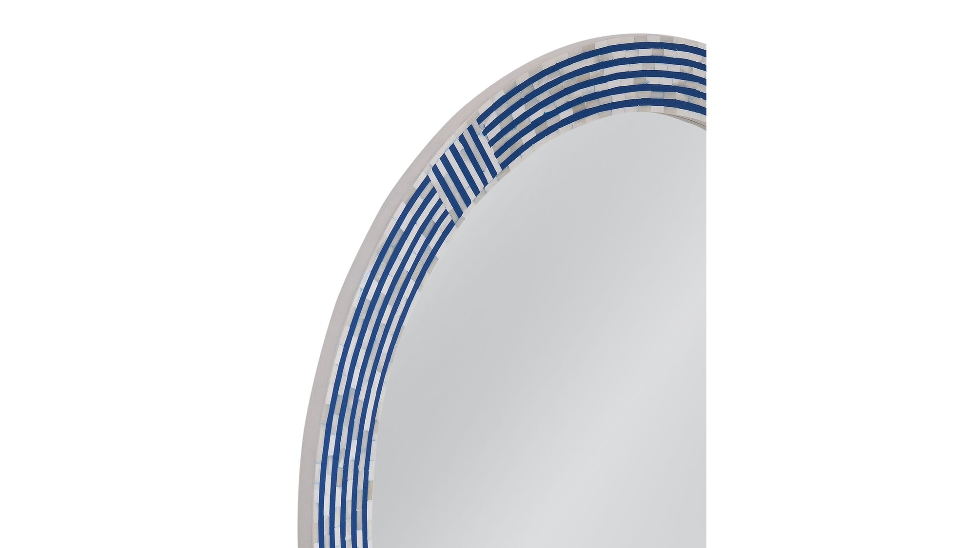 Blue Circle - Wall Mirror - Blue / Cream