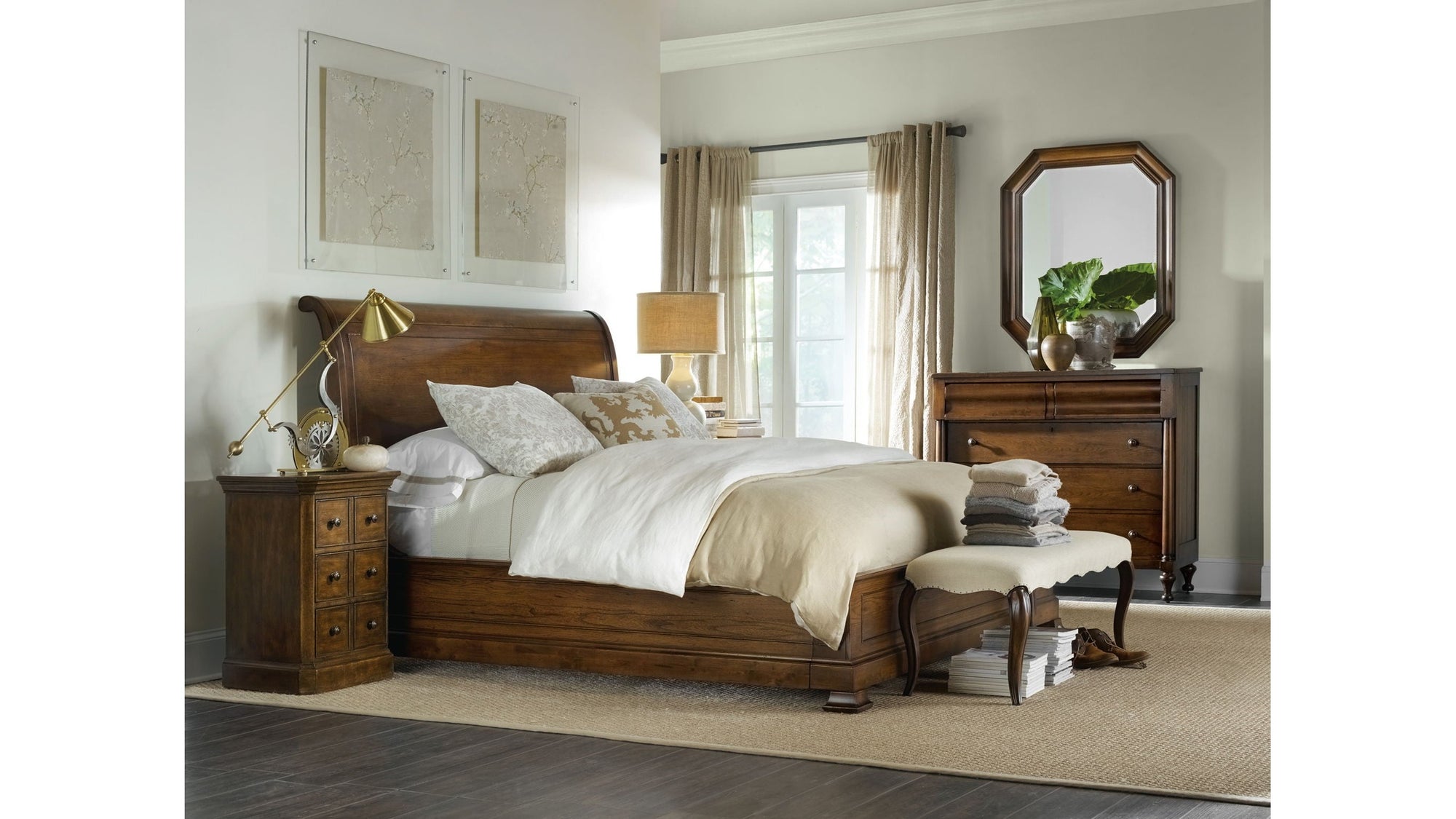 Archivist - Sleigh Bed With Low Footboard