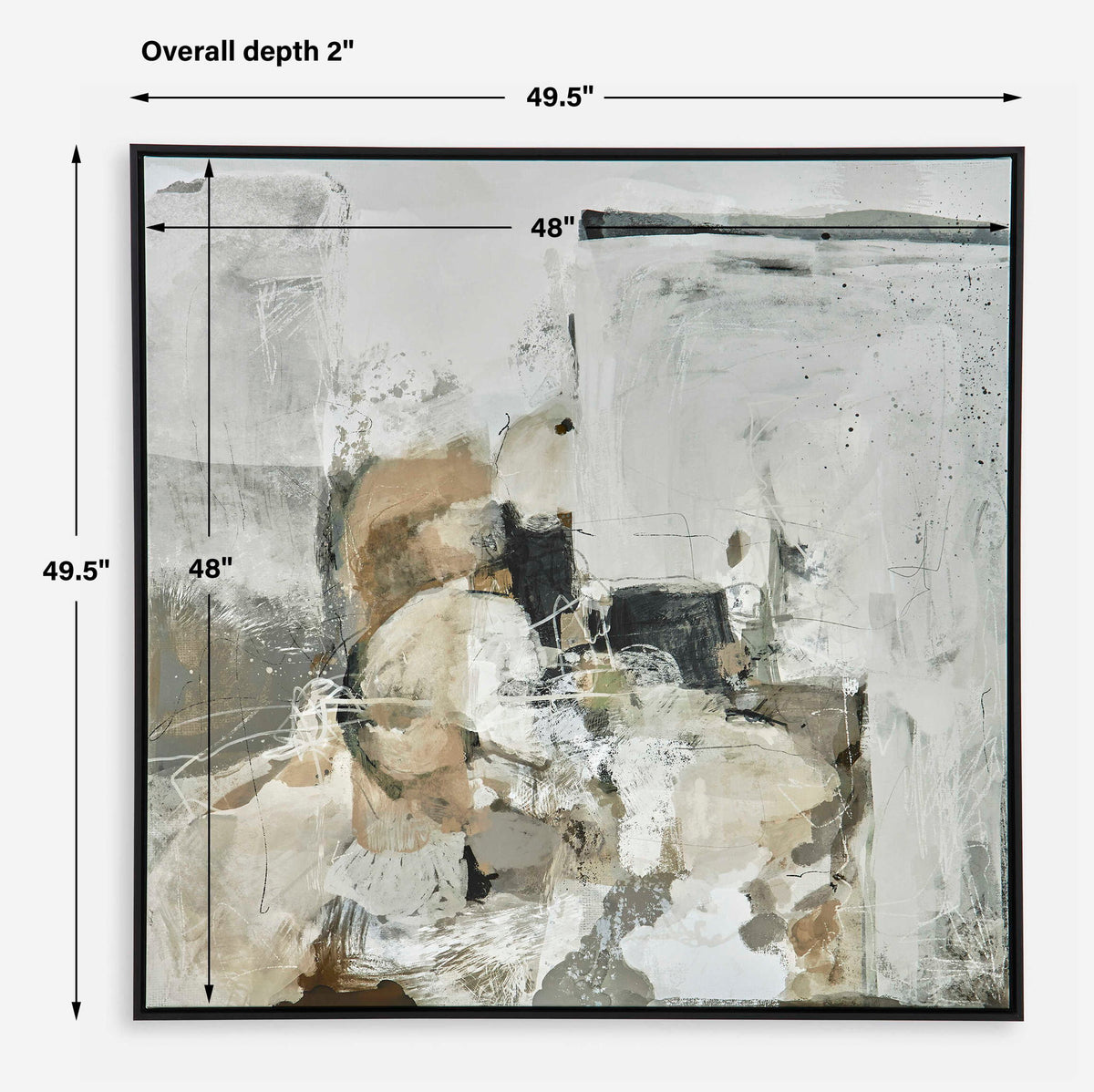Solace I - Abstract Art On Canvas - Gray