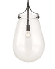 Dewdrop - 1 Light Glass Shade Pendant - Black