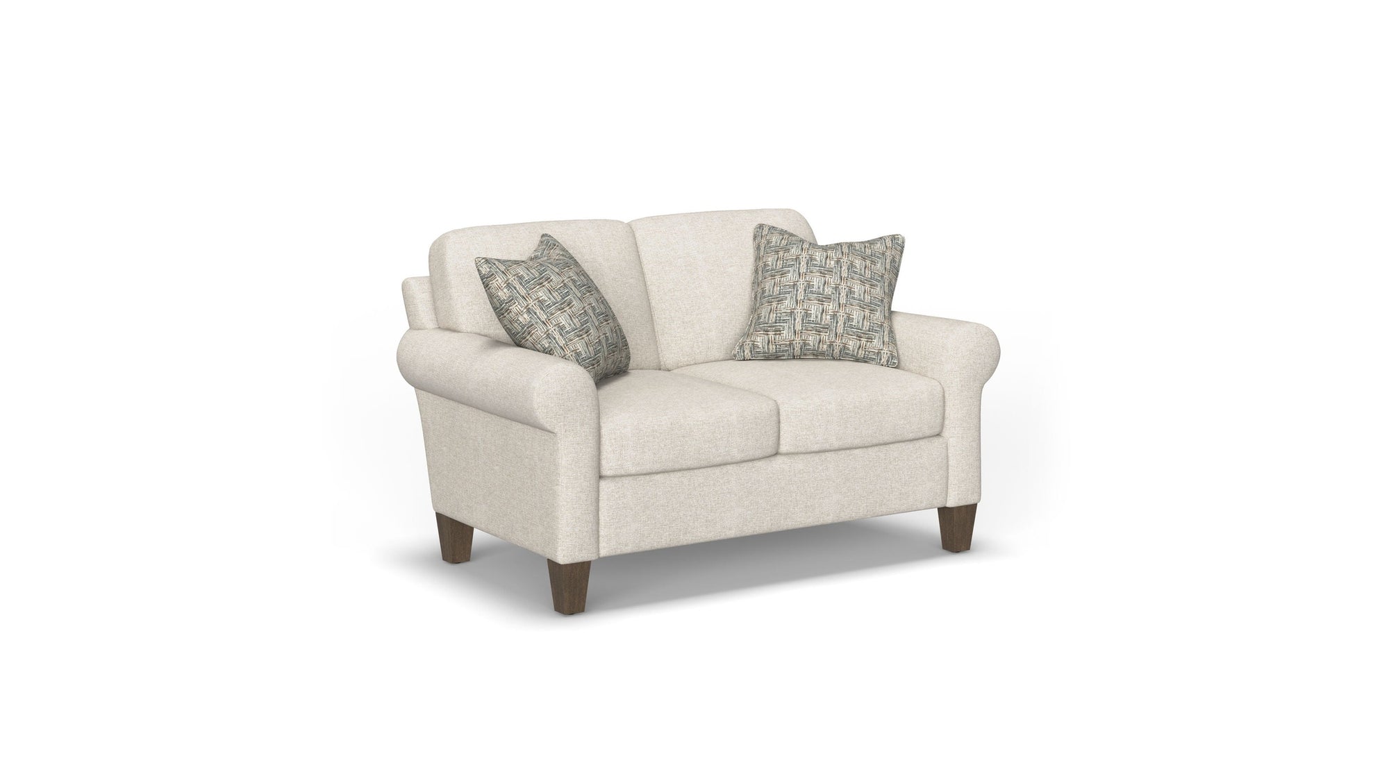 Moxy - Fabric Loveseat, Curved Sock Arms