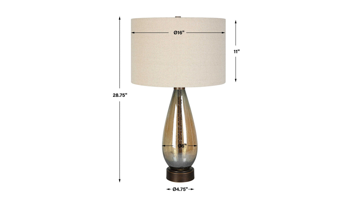 Baltic - Teardrop Glass Table Lamp - Dark Brown