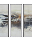 Graphite - Horizon Framed Prints (Set of 3) - Light Gray