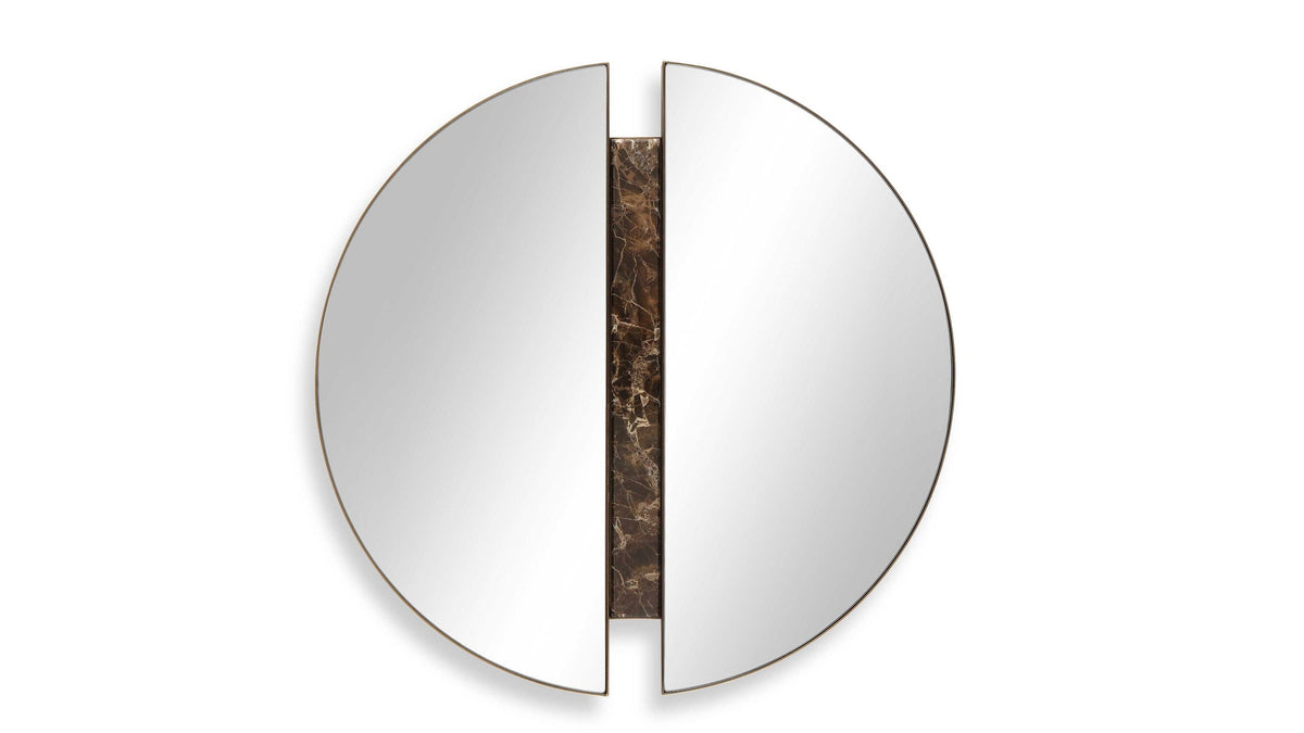 Hanover - Divided Round Mirror - Bronze / Brown