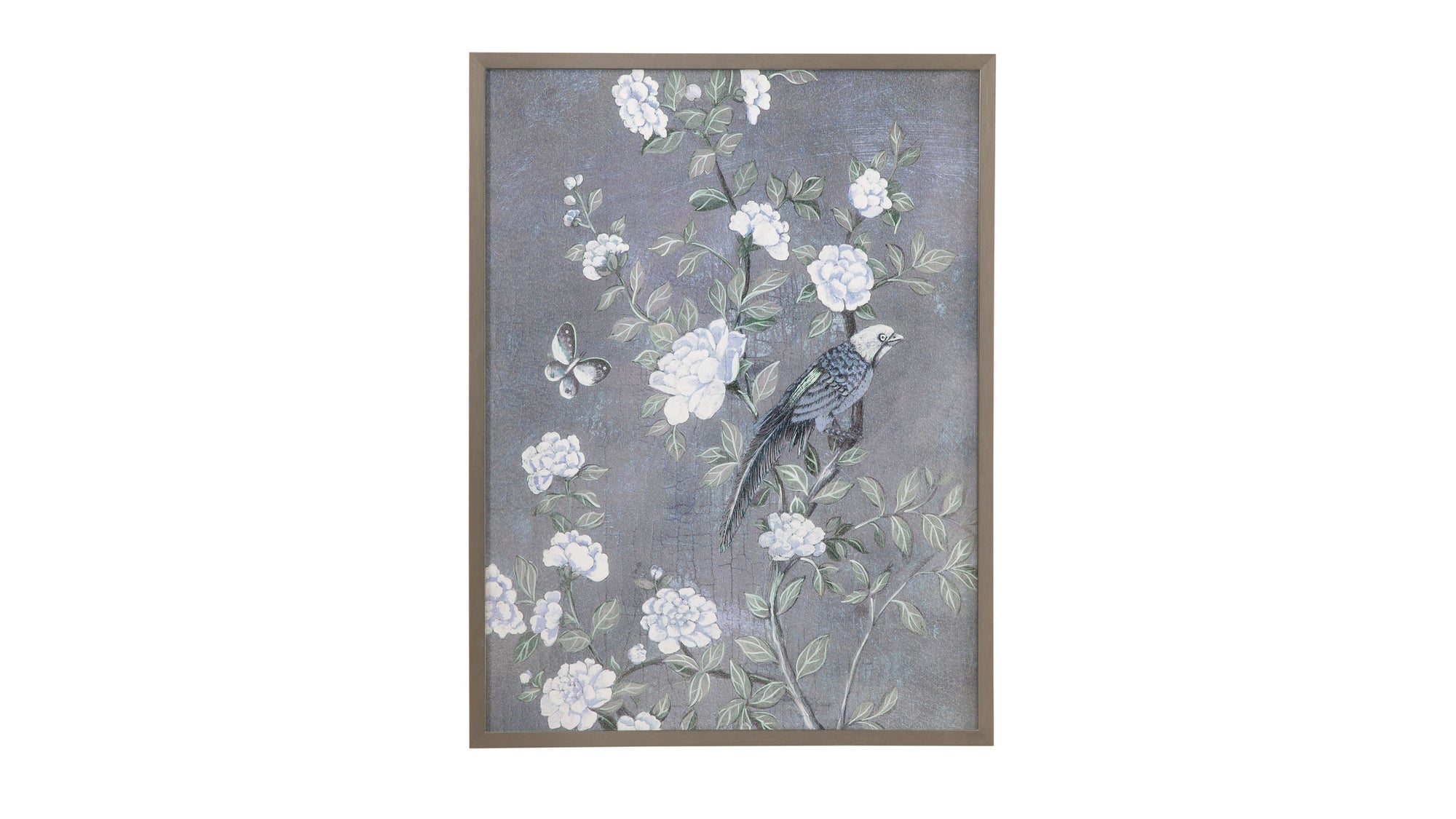 Birds & Blooms I Framed Print - Dark Gray