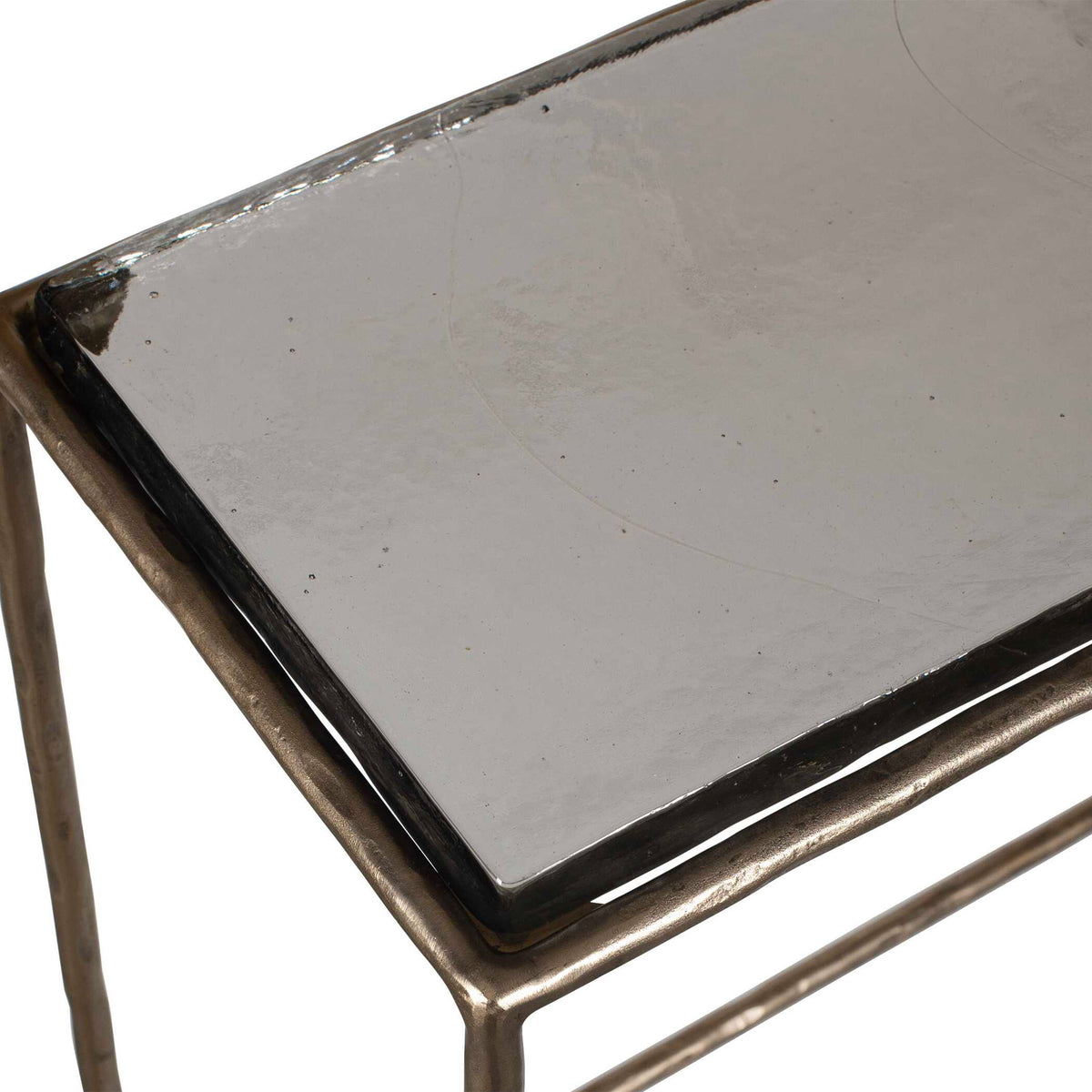 Ovard - Minimalist Metal Console Table - Brass