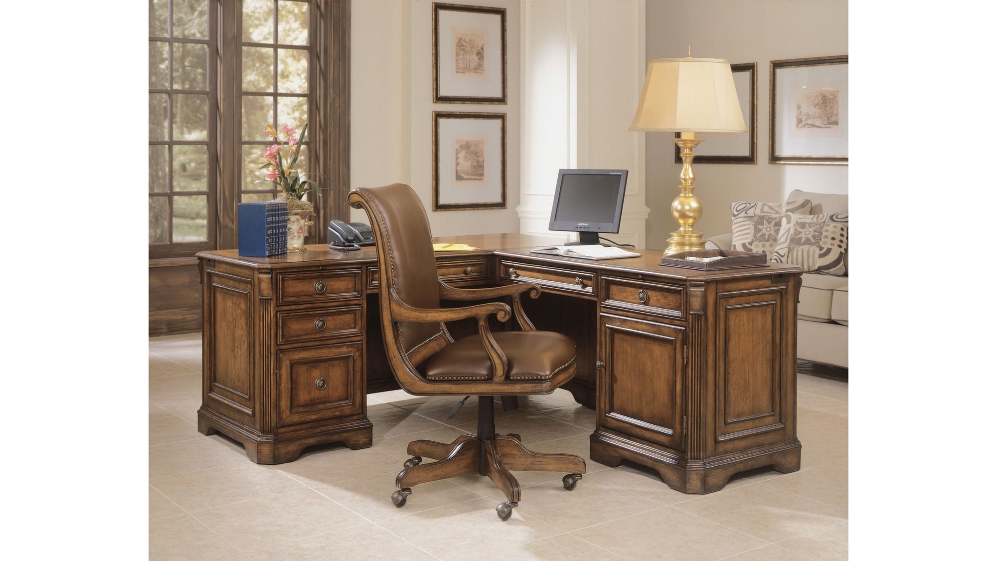 Brookhaven - Executive Left Right Return - Dark Brown