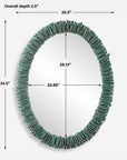 Bonaire - Oval Mirror - Teal Blue